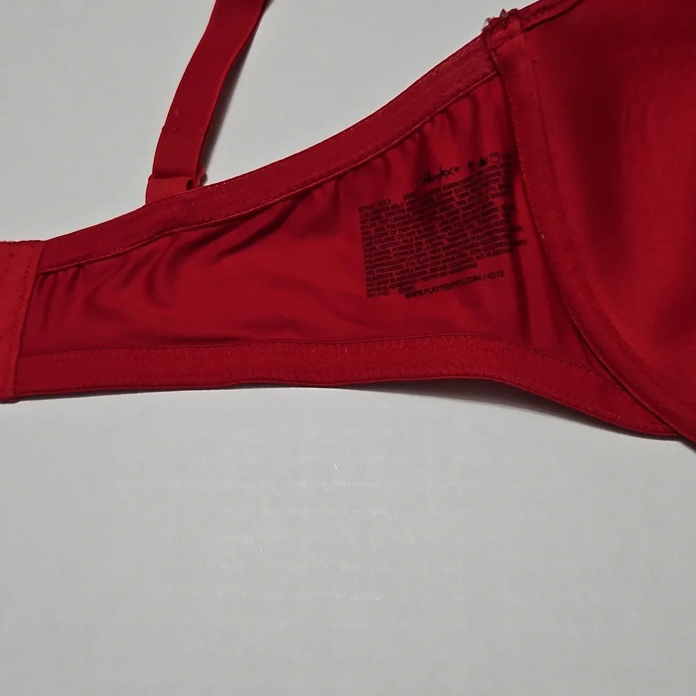 Playtex Red Lace Underwire Full Coverage Padded Bra Size 38DD - Picture 6 of 12
